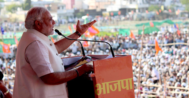 Narendra Modi campaigning at the Jana Chetna Rally - CC BY-SA 2.0
