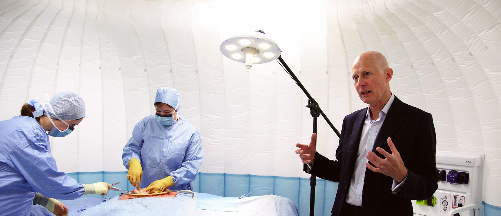 Roger Kneebone in surgery room