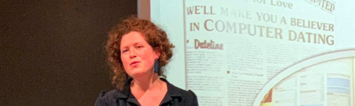 Zoe speaking at event